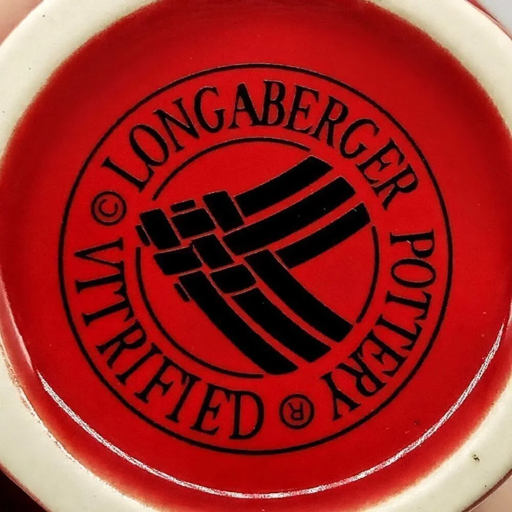 Longaberger Red Woven Traditions Ceramic Ice Cream Cone